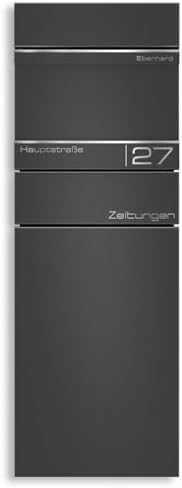 Metzler Standbriefkasten anthrazit RAL 7016 - Wetterfest mit Namensschild & Zeitungsfach | Perfekt für jeden Außenbereic