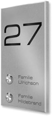 Metzler Edelstahl Türklingel V2A - Modernes Design in Anthrazit RAL 7016 mit gravierbarem LED-Taster für wasserdichte Mo