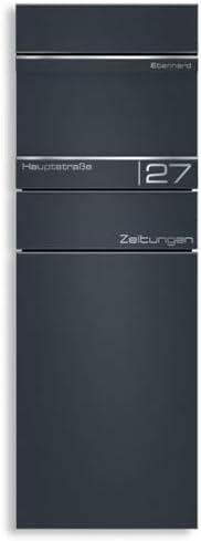 Metzler Standbriefkasten anthrazit RAL 7016 - Wetterfest mit Namensschild & Zeitungsfach | Perfekt für jeden Außenbereic