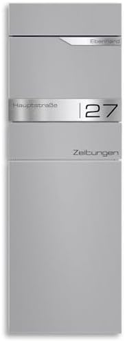 Metzler Standbriefkasten anthrazit RAL 7016 - Wetterfest mit Namensschild & Zeitungsfach | Perfekt für jeden Außenbereic