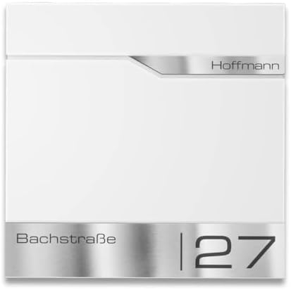 Siebert Metzler Briefkasten Basaltgrau RAL7012 mit Zeitungsfach & Edelstahl Namensschild – langlebig & modern für Ihr Zu