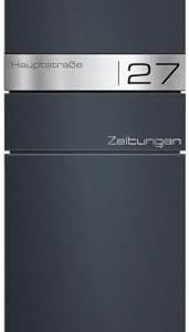 Metzler Standbriefkasten anthrazit RAL 7016 - Wetterfest mit Namensschild & Zeitungsfach | Perfekt für jeden Außenbereic