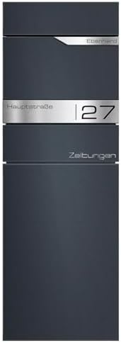 Metzler Standbriefkasten anthrazit RAL 7016 - Wetterfest mit Namensschild & Zeitungsfach | Perfekt für jeden Außenbereic