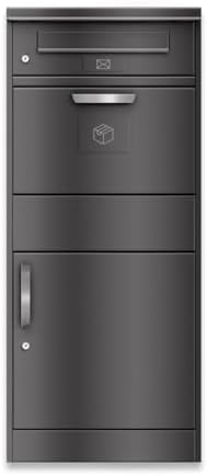 Metzler Edelstahlschild mit Briefsymbol für Paketboxen - Hochwertige Kennzeichnung in Anthrazit RAL 7016