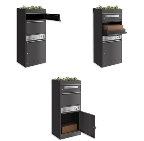 Metzler Briefkasten mit Paketfach, abschließbar, wetterfest und personalisierbar - ideal für Garten und Eingangsbereich