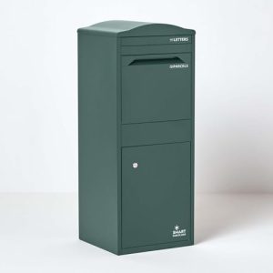 SMART PARCEL BOX XXL Paketbox für draußen – große, rostfreie Postbox mit Bogendach aus verzinktem Stahl in Grün