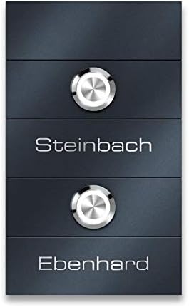 Metzler Edelstahl Zwei-Familien Türklingel - modernes Design mit Namensschildern - ideal für Mehrfamilienhäuser in Anthr