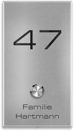 Metzler Edelstahl Türklingel V2A - Modernes Design in Anthrazit RAL 7016 mit gravierbarem LED-Taster für wasserdichte Mo