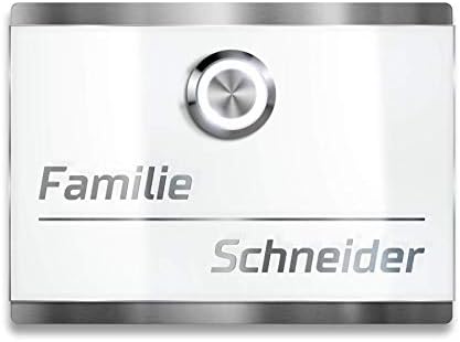 Metzler LED-Türklingel aus Edelstahl in Weiß - Personalisiertes Design für Ihr Zuhause