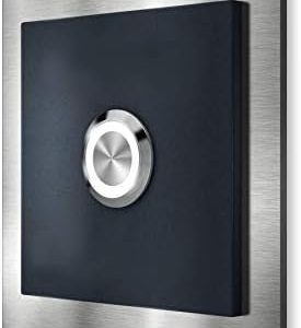 Metzler Edelstahl Türklingel Anthrazit - Beleuchtete Bi-Color Klingelplatte für moderne Eingänge - Pulverbeschichtet RAL