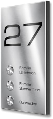 Metzler Edelstahl Türklingel V2A - Modernes Design in Anthrazit RAL 7016 mit gravierbarem LED-Taster für wasserdichte Mo