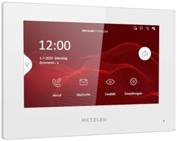 Metzler VDM10 |0 Innenstation für Smart Homes, 7 Zoll Touchscreen, LAN + PoE, Schwarz