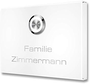 Metzler Edelstahl Aufputz Türklingel mit Gravur - Einfache Montage & anthrazit Pulverbeschichtung für moderne Eingänge -