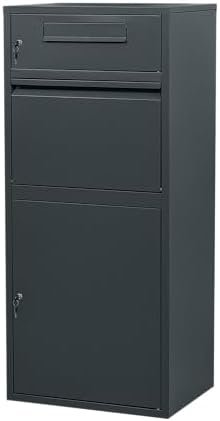 Sillar Paketbriefkasten anthrazit mit Schlüssel – Wetterfester Standbriefkasten für große Post und Pakete draußen (112,3