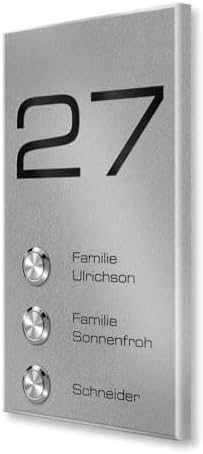 Metzler Edelstahl Türklingel V2A - Modernes Design in Anthrazit RAL 7016 mit gravierbarem LED-Taster für wasserdichte Mo