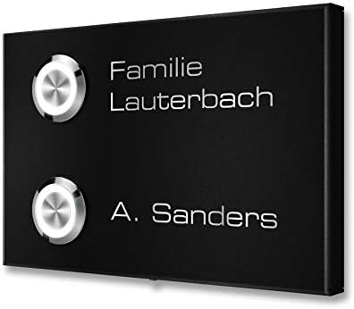 Metzler Edelstahl Aufputz Türklingel mit Gravur - Einfache Montage & anthrazit Pulverbeschichtung für moderne Eingänge -