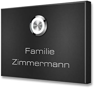 Metzler Edelstahl Aufputz Türklingel mit Gravur - Einfache Montage & anthrazit Pulverbeschichtung für moderne Eingänge -