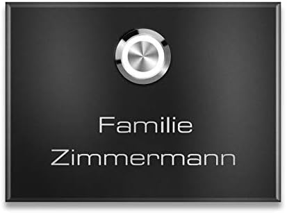 Metzler Edelstahl Aufputz Türklingel mit Gravur - Einfache Montage & anthrazit Pulverbeschichtung für moderne Eingänge -