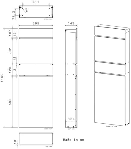 Metzler Standbriefkasten anthrazit RAL 7016 - Wetterfest mit Namensschild & Zeitungsfach | Perfekt für jeden Außenbereic