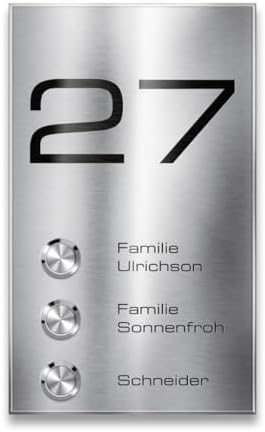 Metzler Edelstahl Türklingel V2A - Modernes Design in Anthrazit RAL 7016 mit gravierbarem LED-Taster für wasserdichte Mo