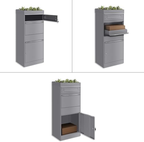 Metzler Briefkasten mit Paketfach, abschließbar, wetterfest und personalisierbar - ideal für Garten und Eingangsbereich