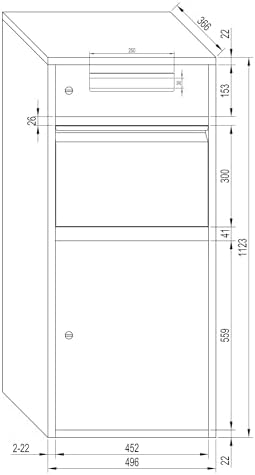 Sillar Paketbriefkasten anthrazit mit Schlüssel – Wetterfester Standbriefkasten für große Post und Pakete draußen (112,3