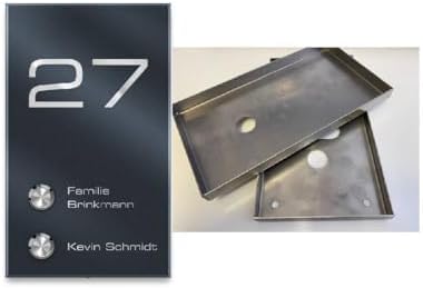 Metzler Edelstahl Türklingel V2A - Modernes Design in Anthrazit RAL 7016 mit gravierbarem LED-Taster für wasserdichte Mo