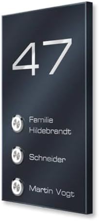 Metzler Edelstahl Türklingel V2A - Modernes Design in Anthrazit RAL 7016 mit gravierbarem LED-Taster für wasserdichte Mo