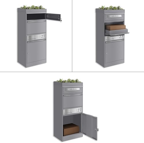 Metzler Briefkasten mit Paketfach, abschließbar, wetterfest und personalisierbar - ideal für Garten und Eingangsbereich