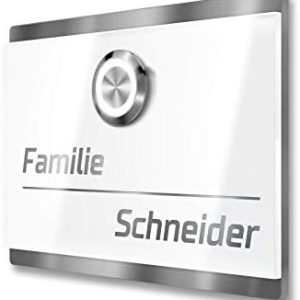 Metzler LED-Türklingel aus Edelstahl in Weiß - Personalisiertes Design für Ihr Zuhause