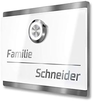 Metzler LED-Türklingel aus Edelstahl in Weiß - Personalisiertes Design für Ihr Zuhause