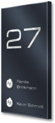 Metzler Edelstahl Türklingel V2A - Modernes Design in Anthrazit RAL 7016 mit gravierbarem LED-Taster für wasserdichte Mo