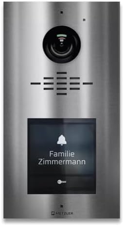 Metzler HD-Türsprechanlage mit App-Steuerung, vandalismussicher für 1-500 Parteien, elegantes Design in Verkehrsweiß RAL