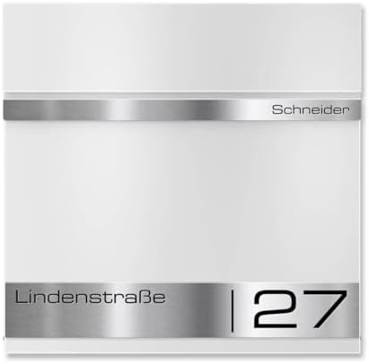 Metzler Briefkasten Anthrazit mit Zeitungsfach - personalisierter Wandbriefkasten aus massivem Stahl | Modell Stencil 2