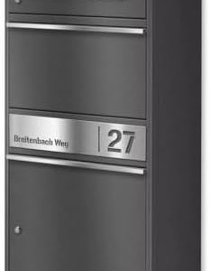 Metzler Briefkasten mit Paketfach, abschließbar, wetterfest und personalisierbar - ideal für Garten und Eingangsbereich