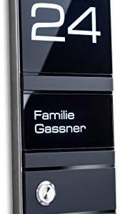 Metzler Design Edelstahl Türklingel mit LED-Beleuchtung – Austauschbares Namensschild für individuelle Beschriftung – Mo