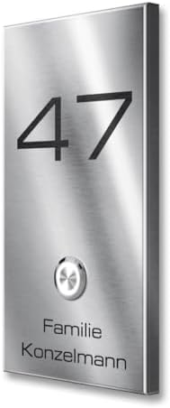 Metzler Edelstahl Türklingel V2A - Modernes Design in Anthrazit RAL 7016 mit gravierbarem LED-Taster für wasserdichte Mo