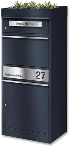 Metzler Briefkasten mit Paketfach, abschließbar, wetterfest und personalisierbar - ideal für Garten und Eingangsbereich