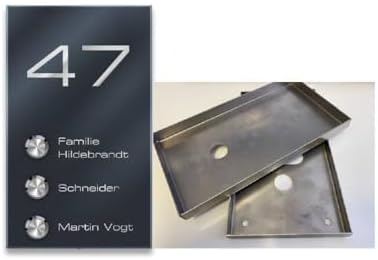 Metzler Edelstahl Türklingel V2A - Modernes Design in Anthrazit RAL 7016 mit gravierbarem LED-Taster für wasserdichte Mo