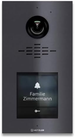 Metzler HD-Türsprechanlage mit App-Steuerung, vandalismussicher für 1-500 Parteien, elegantes Design in Verkehrsweiß RAL