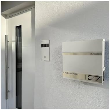 Metzler Briefkasten Anthrazit mit Zeitungsfach - personalisierter Wandbriefkasten aus massivem Stahl | Modell Stencil 2