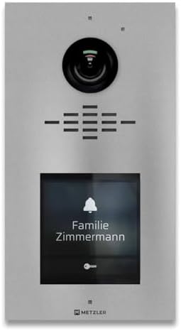 Metzler HD-Türsprechanlage mit App-Steuerung, vandalismussicher für 1-500 Parteien, elegantes Design in Verkehrsweiß RAL