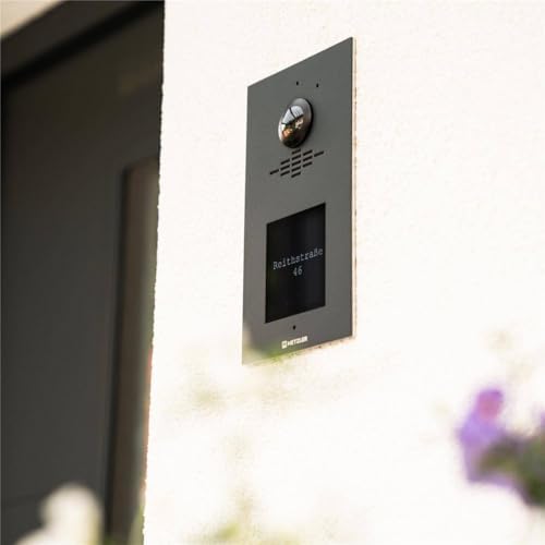 Metzler HD-Türsprechanlage mit App-Steuerung, vandalismussicher für 1-500 Parteien, elegantes Design in Verkehrsweiß RAL