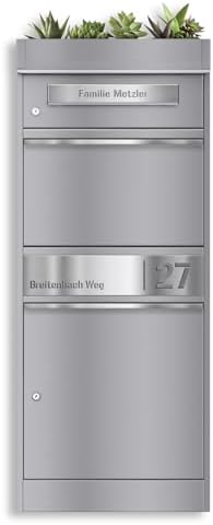 Metzler Briefkasten mit Paketfach, abschließbar, wetterfest und personalisierbar - ideal für Garten und Eingangsbereich