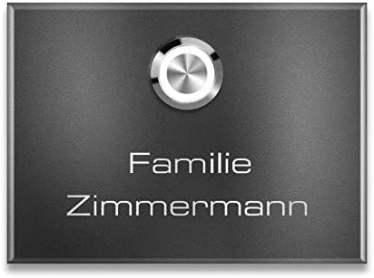 Metzler Edelstahl Aufputz Türklingel mit Gravur - Einfache Montage & anthrazit Pulverbeschichtung für moderne Eingänge -