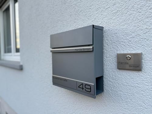 Metzler Kabellose Funkklingel - Hohe Reichweite & Wasserfest - Edelstahl Design für Wohnräume - 2 Empfänger