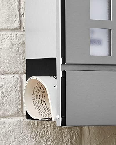 SONGMICS XXL Briefkasten mit Zeitungsfach – moderner, abschließbarer Postkasten für Ihren Vorgarten, anthrazit, einfache