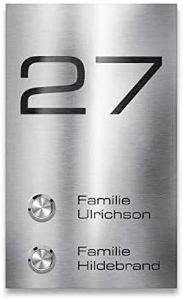 Metzler Edelstahl Türklingel V2A - Modernes Design in Anthrazit RAL 7016 mit gravierbarem LED-Taster für wasserdichte Mo