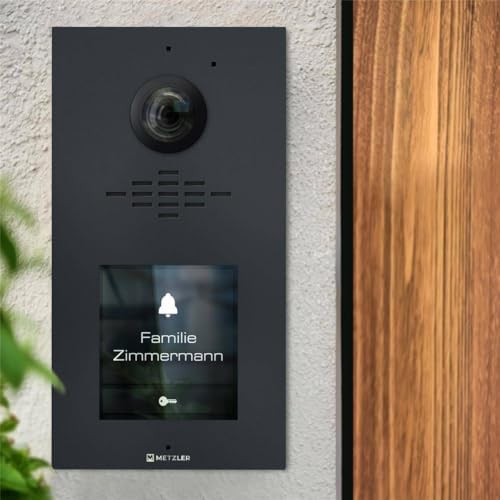 Metzler HD-Türsprechanlage mit App-Steuerung, vandalismussicher für 1-500 Parteien, elegantes Design in Verkehrsweiß RAL