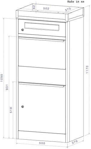 Metzler Briefkasten mit Paketfach, abschließbar, wetterfest und personalisierbar - ideal für Garten und Eingangsbereich